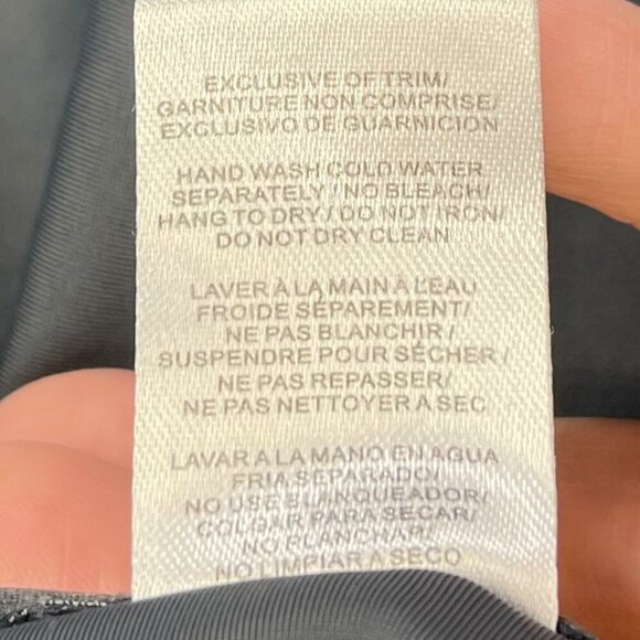 Skye Ruffle Fold‑Over Swim Skirt Charcoal Grey Size M Built‑In Brief - Picture 6 of 6